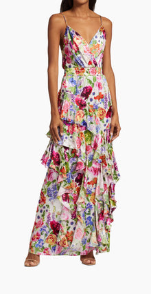 alice + olivia Hayden Ruffled Floral Maxi Dress