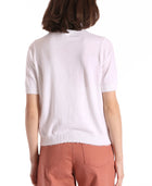 Minnie Rose Cotton Cashmere Boxy Frayed Tee - White