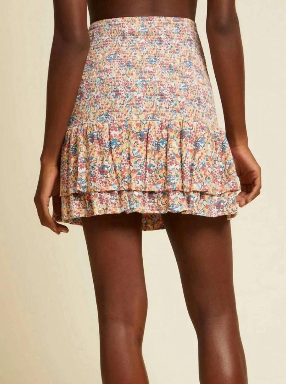 Nation Ltd Mitzy Smocked Mini Ruffle Skirt - Flower Power