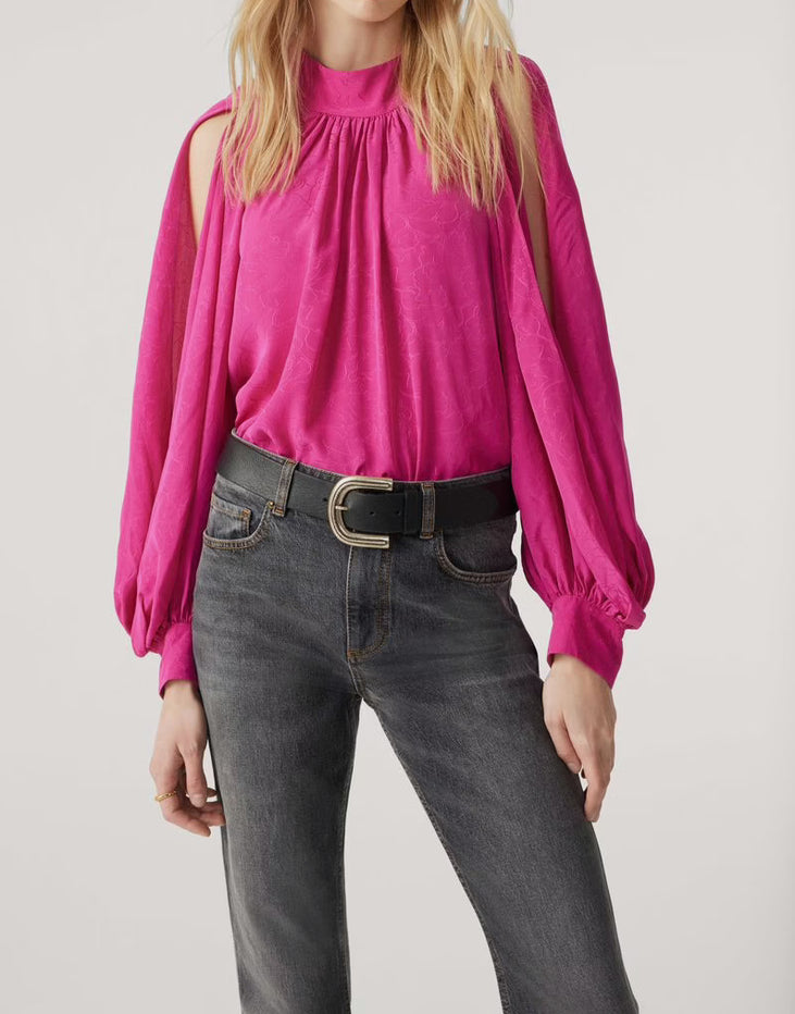 ba&sh Stefy Flowing Blouse - Fuschia