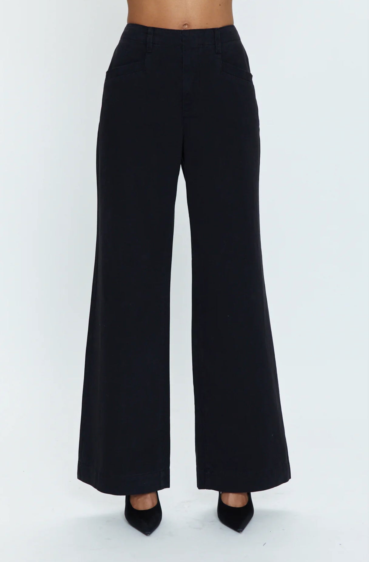 Pistola Jasmine High Rise Wide Leg Trouser - Black