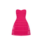 BCBGMAXAZRIA Sheer Volume Strapless Dress - Hot Pink