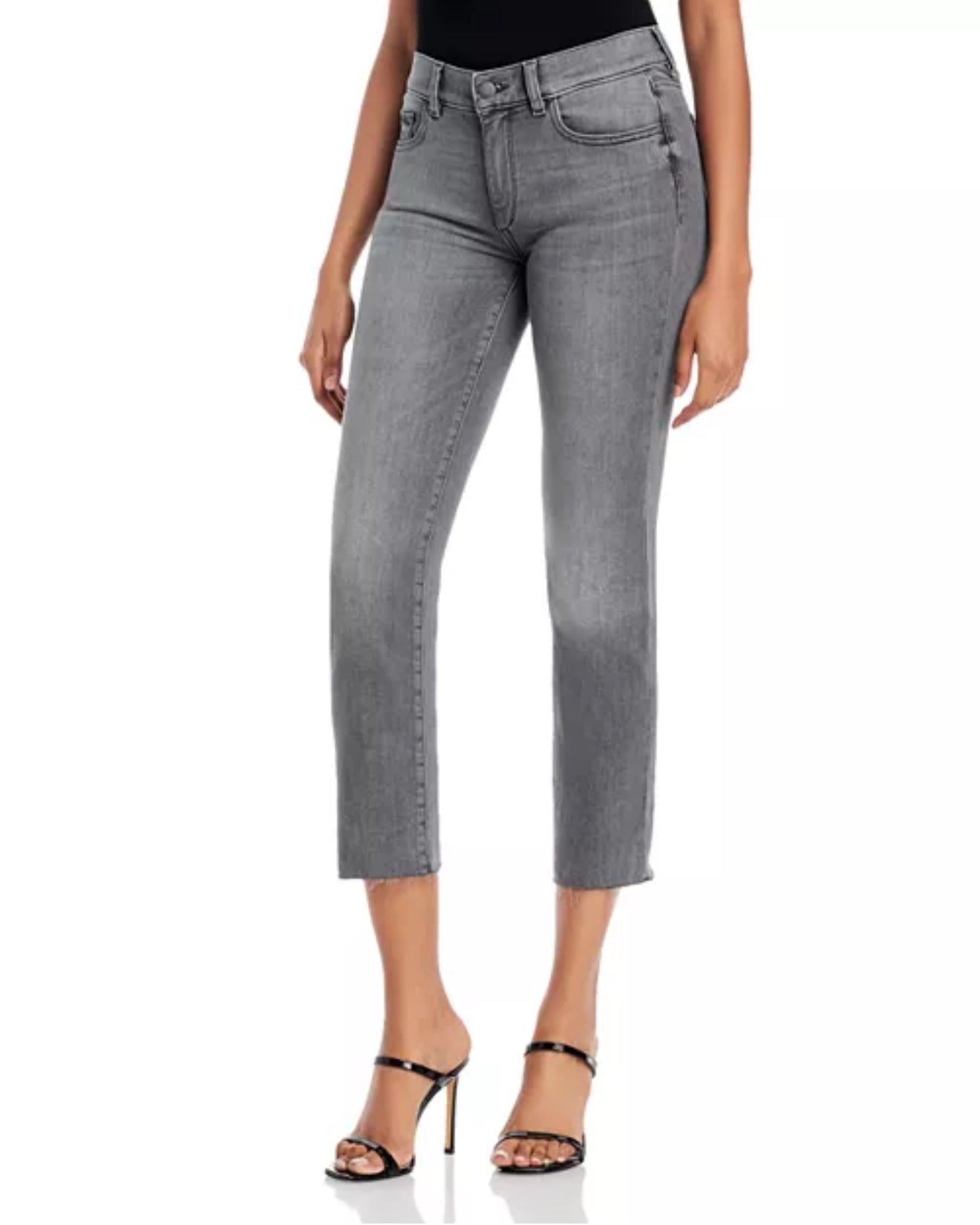 DL1961 Mara Instasculpt Mid Rise Straight Jeans - Overcast Raw