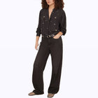 forte_forte Silk Habotai Grandfather Shirt with Crystals - Black