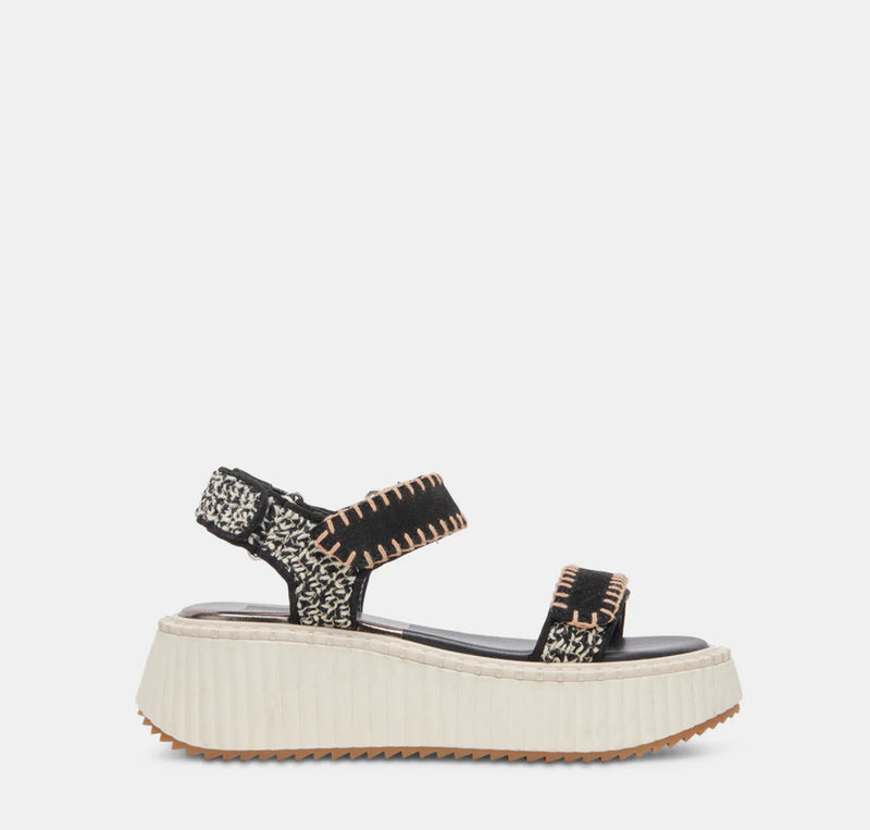 Dolce Vita Debra Sandals -  Black/White Nubuck