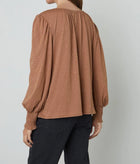 Velvet by Graham & Spencer Irina Split Neck Tee - Camel