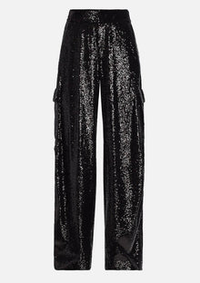 A.L.C Megan Sequin Cargo Pant - Black