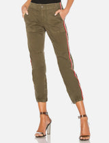 Pam & Gela Striped Cargo Pants - Seaweed