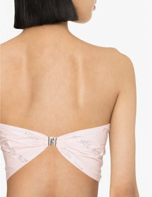 Rotate Birger Christensen Sunday Crystal Embellished Logo Bandana Top - Blush