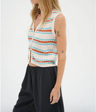 LNA Lou Sleeveless Cardigan - Sedona Stripe