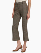 Frame Check Cropped Trousers - Brown Multi