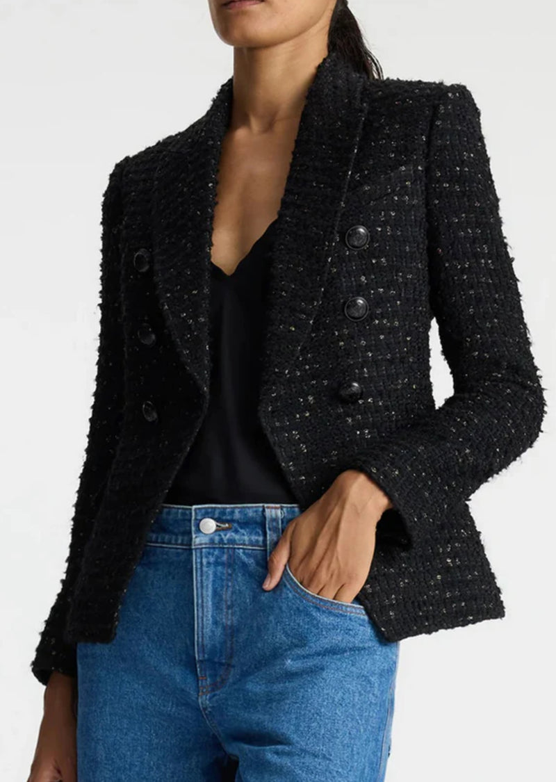 A.L.C. Chelsea Lurex Tweed Jacket - Black