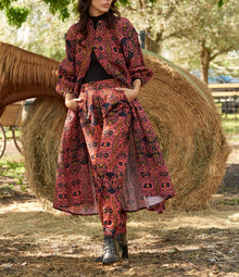 Carolina K Caro Robe - Ikat Terracotta