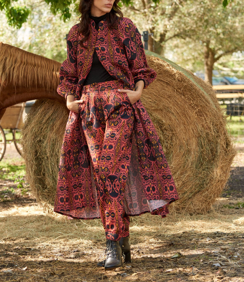 Carolina K Caro Robe - Ikat Terracotta