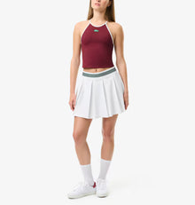Lacoste Lined Piqué Tennis Skirt - White