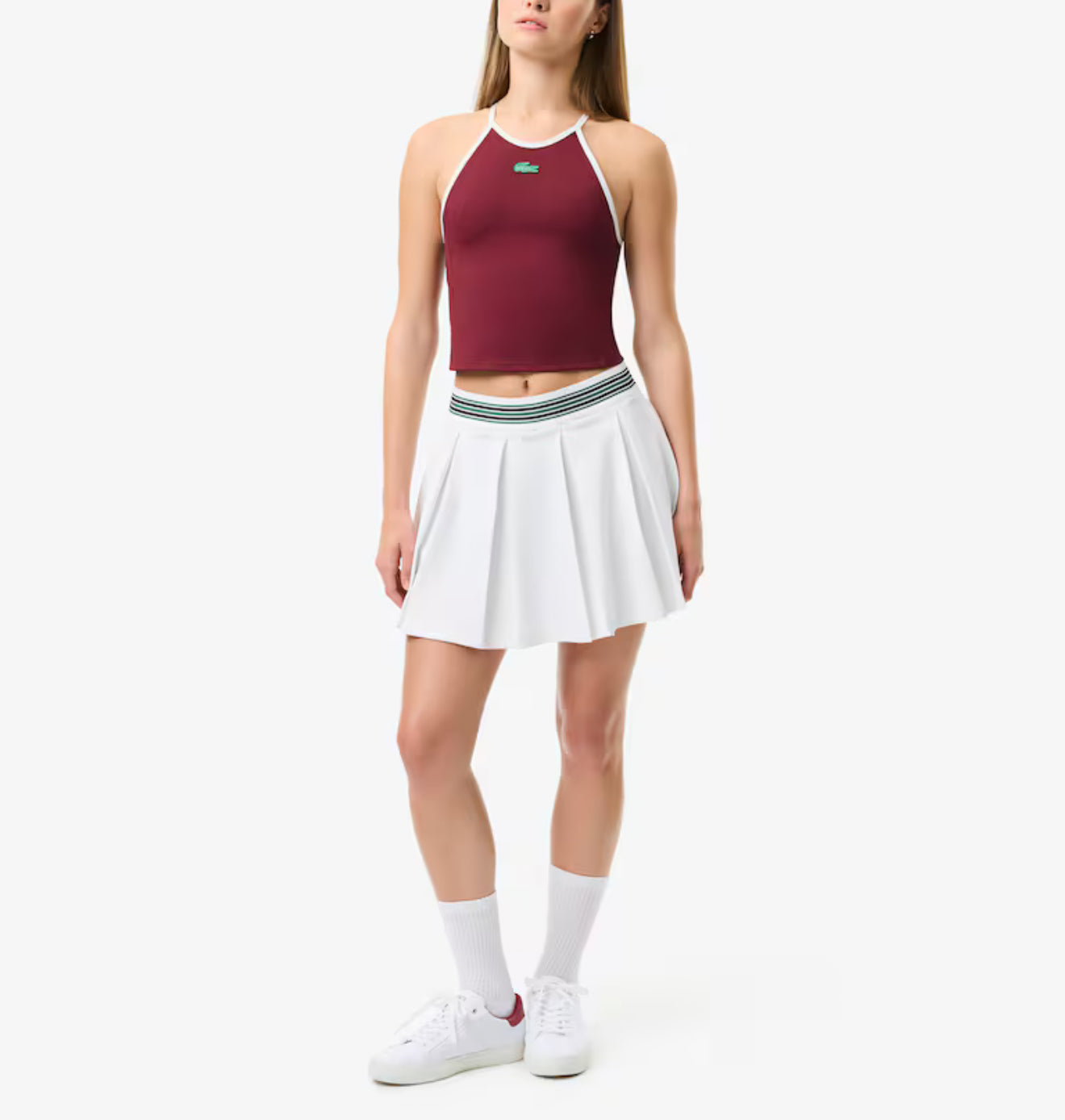 Lacoste Lined Piqué Tennis Skirt - White