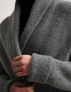 White + Warren Brushed Lofty Blend Shawl Collar Coat - Grey