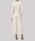 Citizens of Humanity Lyra Wide Leg Crop Raw Hem - Almondette