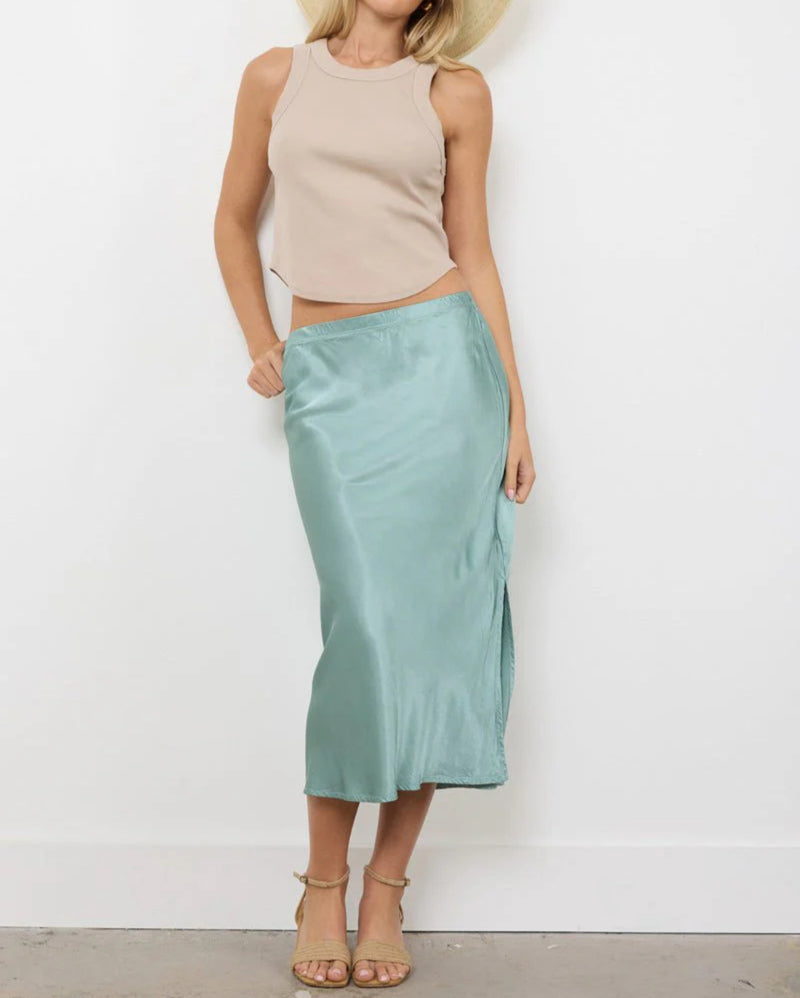 LAmade Dorit Silky Slip Skirt - Desert Sage