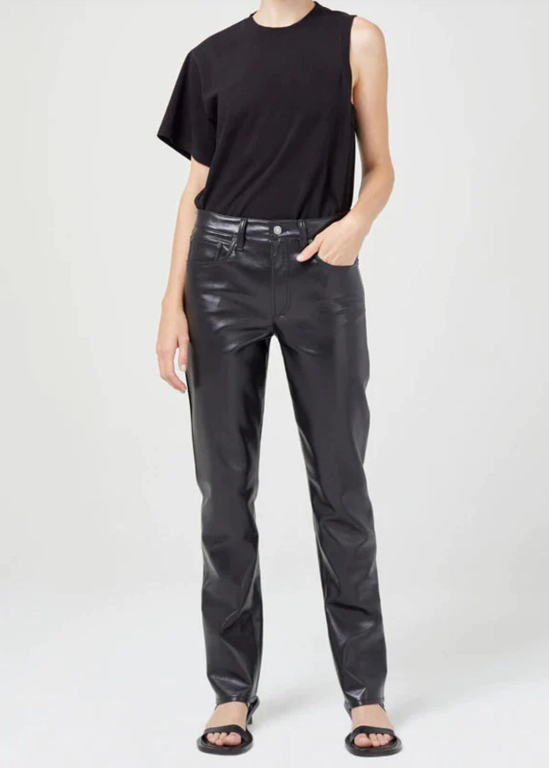 AGOLDE 90s Recycled Leather Lyle Low Rise Slim - Detox