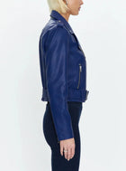 Pistola Tracy Cropped Moto Jacket - Electric Blue