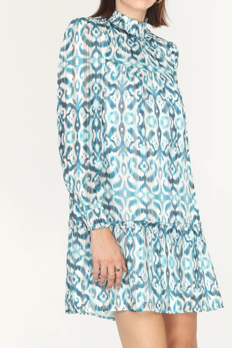 Greylin Traci Smocked Ikat Dress