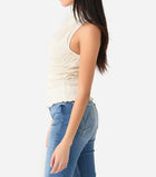 Frame Smocked Knit Halter Top - Bone