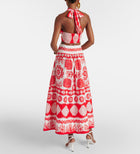 FARM RIO Red Ainika Shell Skirt