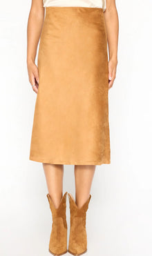 Brochu Walker The Hallie Vegan Suede Slip Skirt - Camel