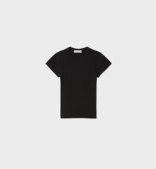White + Warren Ribbed T Shirt - Black