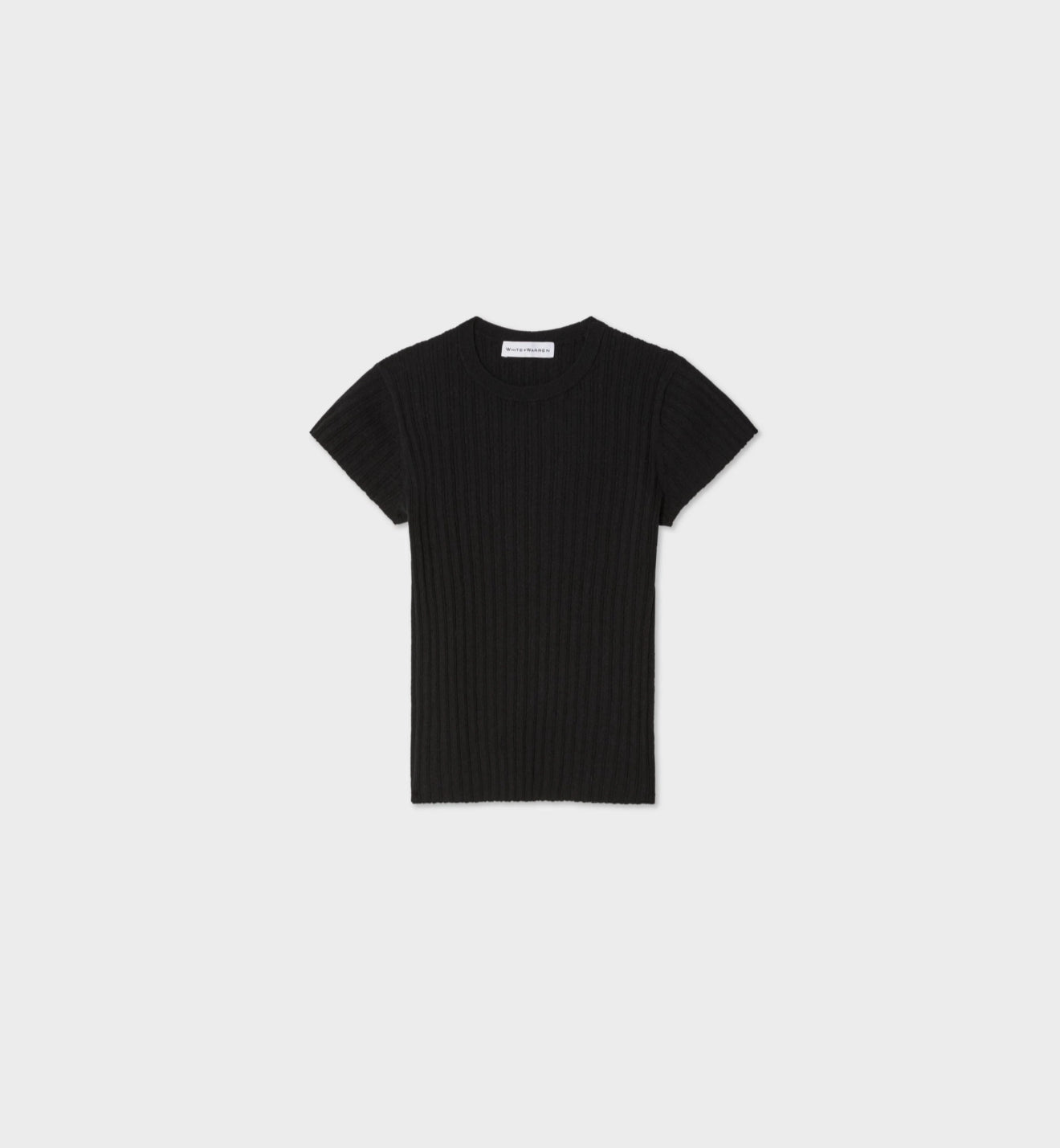 White + Warren Ribbed T Shirt - Black