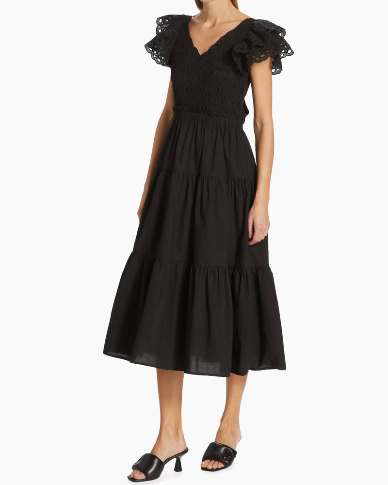 En Saison Amaya Cotton Midi Dress - Black