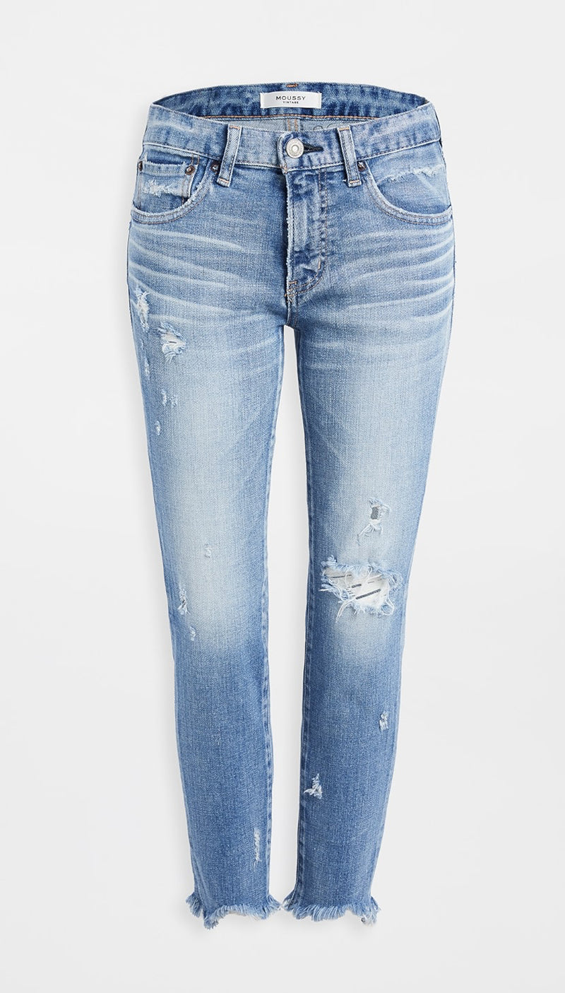 Moussy Vintage Glendele Skinny Jeans - Blue Wash