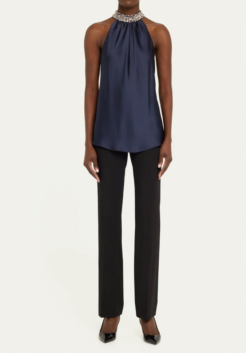 SIMKHAI Navi Sleeveless Crystal-Embellished Top - Midnight