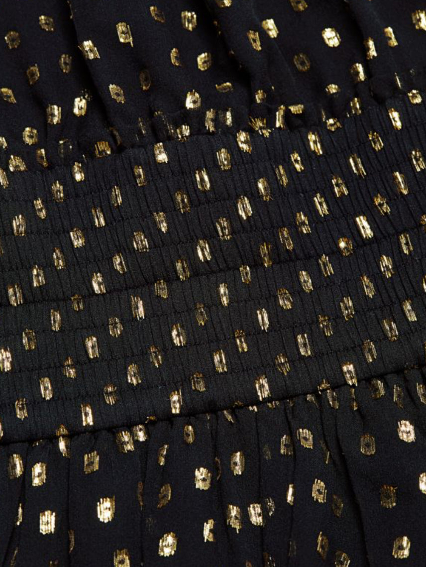 A.L.C. Sidney Metallic Dot Print Blouson Dress