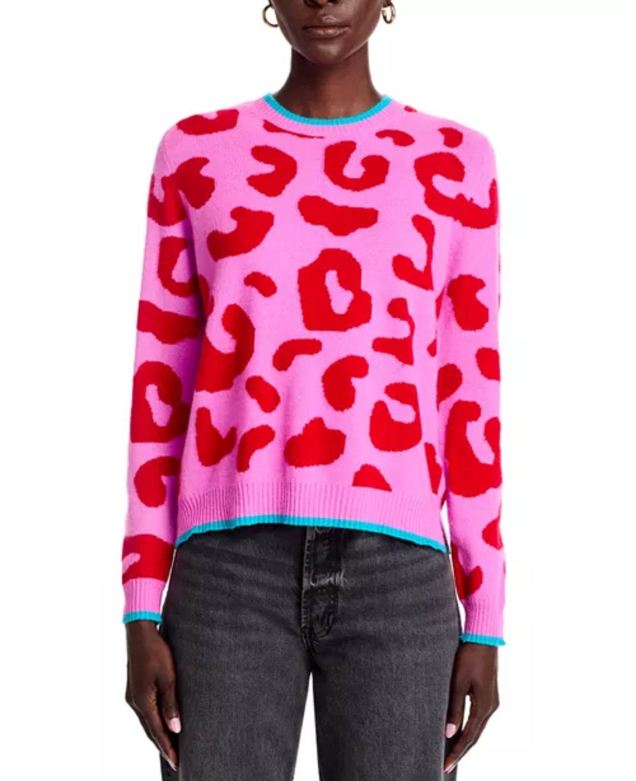 Jumper1234 Cashmere Tipped Leopard Sweater