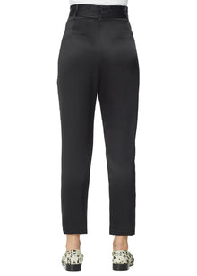 Michelle Mason Paperbag Cropped Trouser - Black