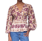 Cara Cara Emmery Top - Retro Floral Turtledove