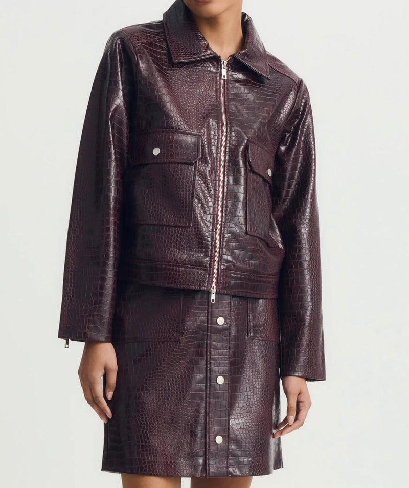 Melissa Nepton Russi Skirt - Burgundy Skin Text