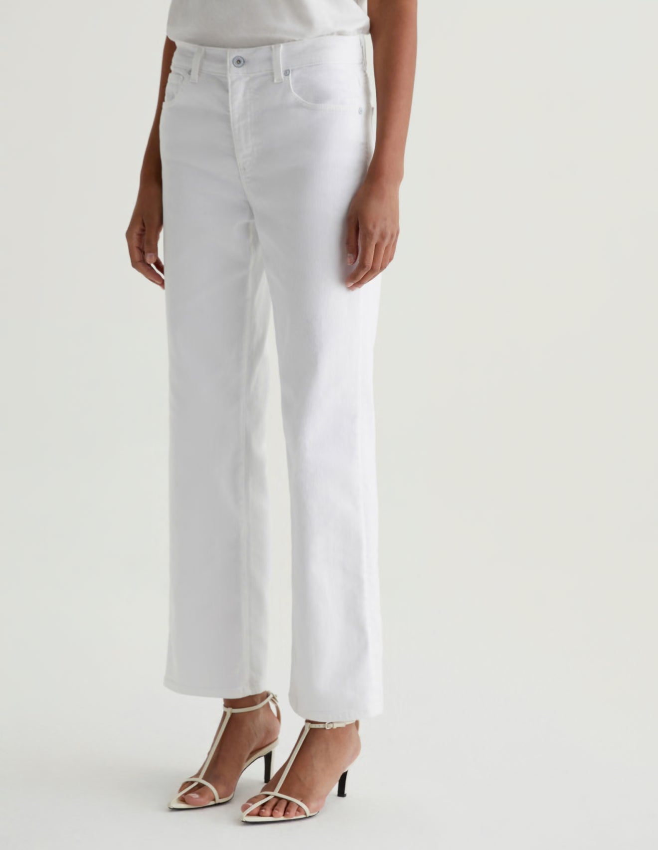 AG Jeans Brinley Mid-Rise Straight - Gallery White