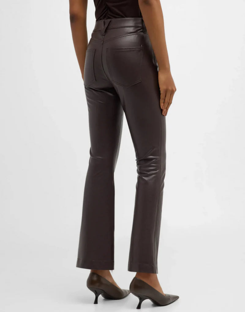 Veronica Beard Leather High Rise Ankle - Dark Chocolate
