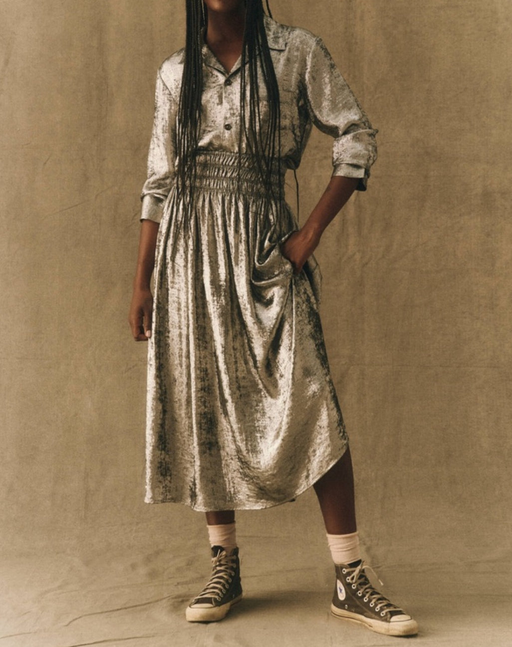 The Great. The Viola Skirt - Silver