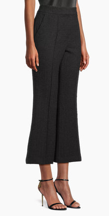 Milly Betsy Flared Bouclé-Knit Pants - Black