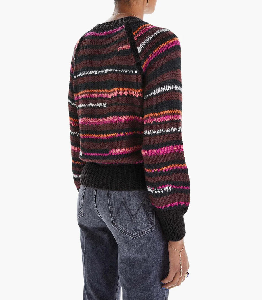 MOTHER Bell Sleeve Jumper Crop - Light Trails