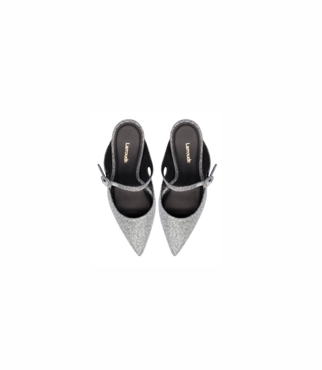 Larroude Candy Lurex Mules - Silver