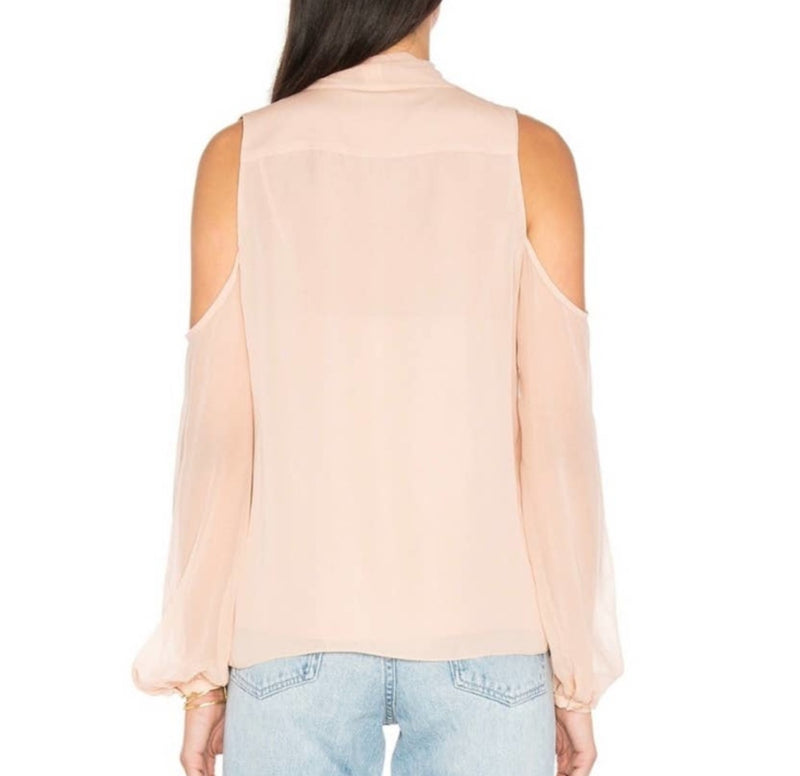 haute hippie The Vida Cold Shoulder Blouse - Pale Pink