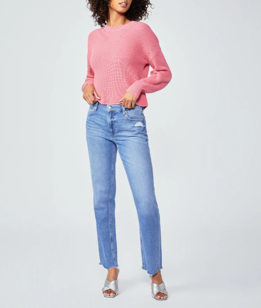 Paige Noella Straight 30” - Bodacious Distressed w Chill Hem