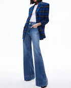 Alice + Olivia Ashley Oversized Blazer - Schoolgirl Plaid Sapphire