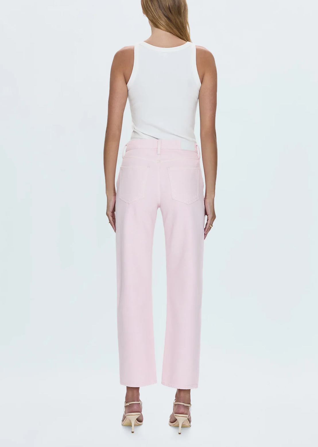 Pistola Lexi Mid Rise Bowed Straight Jean - Blush