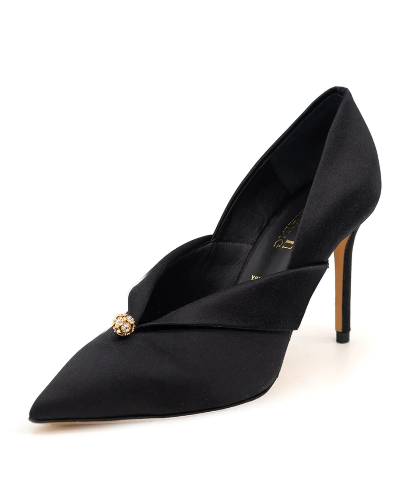 Something Bleu Selah Pointed Toe Pump - Black Satin